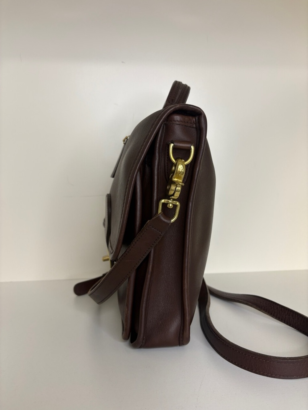 Vintage Coach Station Bag Dark Brown Leather Crossbody Satchel with COA - Picture 4 of 10